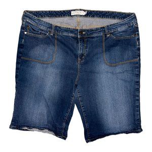 Torrid Plus Size Womens Plus Size Bermuda Shorts 24 Blue Medium Wash Denim